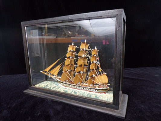 Tall Ship Diorama in Glass Shadow Box - "Rosa"