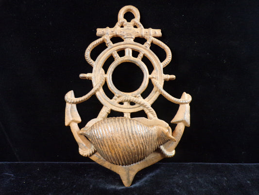 Anchor and Seashell Plant Hanger, Cast Iron