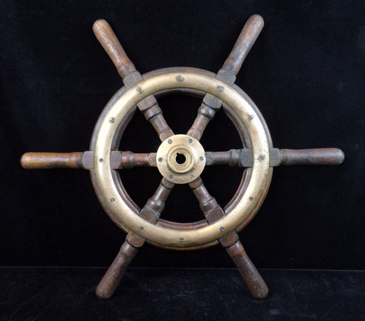 Wooden Ship's Helm, Nautical Wheel for boat