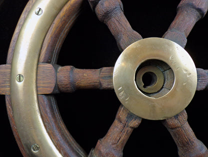 Wooden Ship's Helm, Nautical Wheel for boat