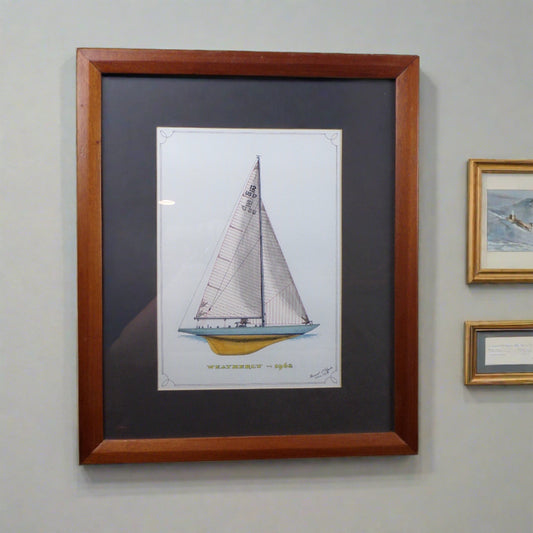 Howard Rogers Framed Ship Art - Weatherly 1962
