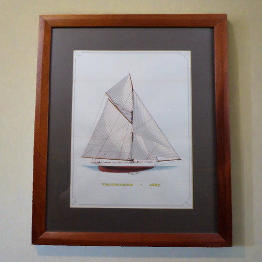 Howard Rogers Framed Ship Art - Volunteer 1887