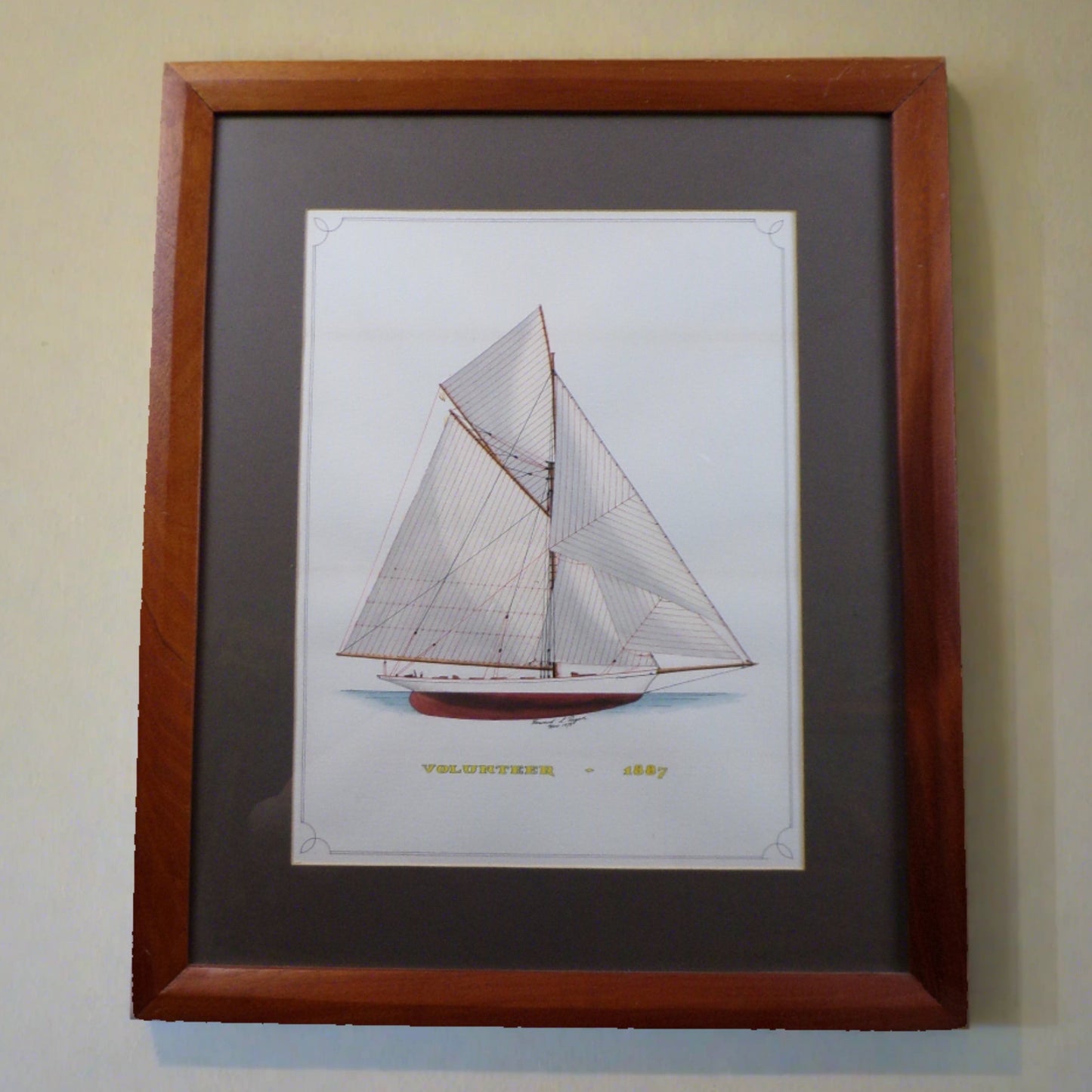 Howard Rogers Framed Ship Art - Volunteer 1887