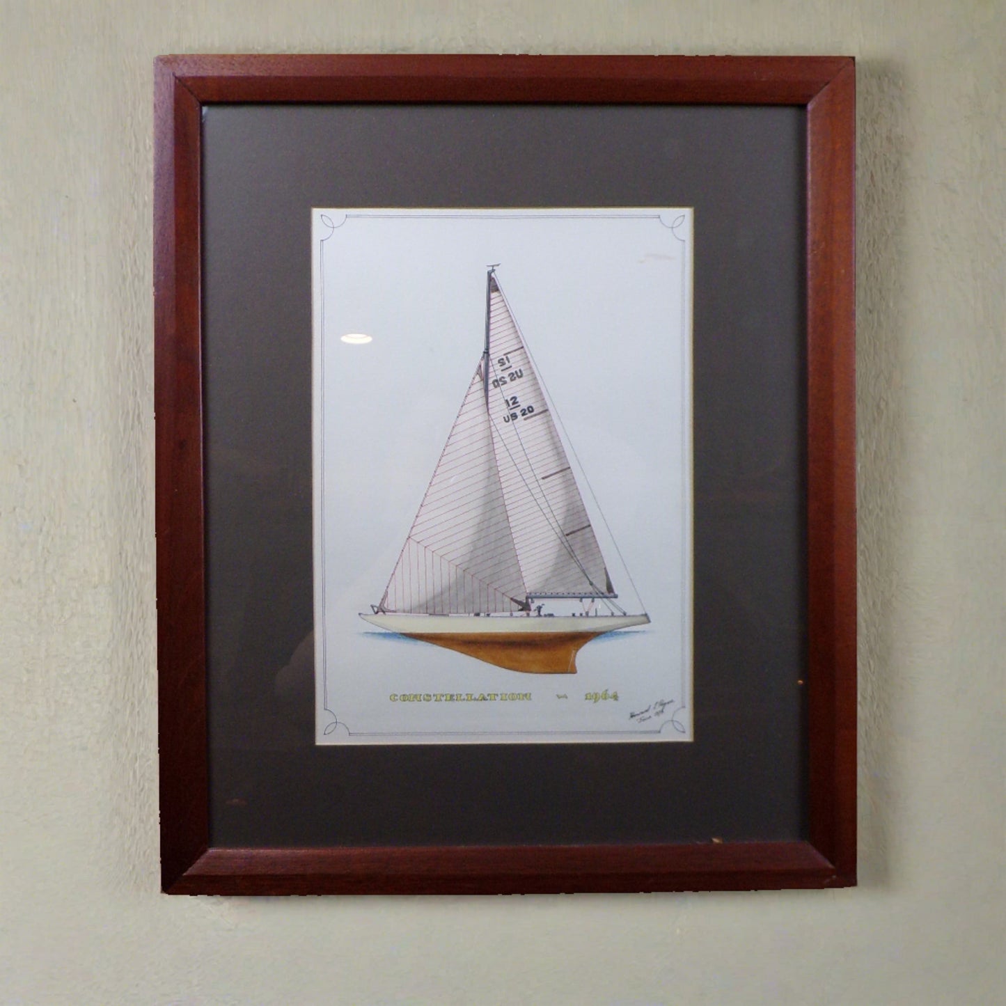Howard Rogers Framed Ship Art - Constellation 1964