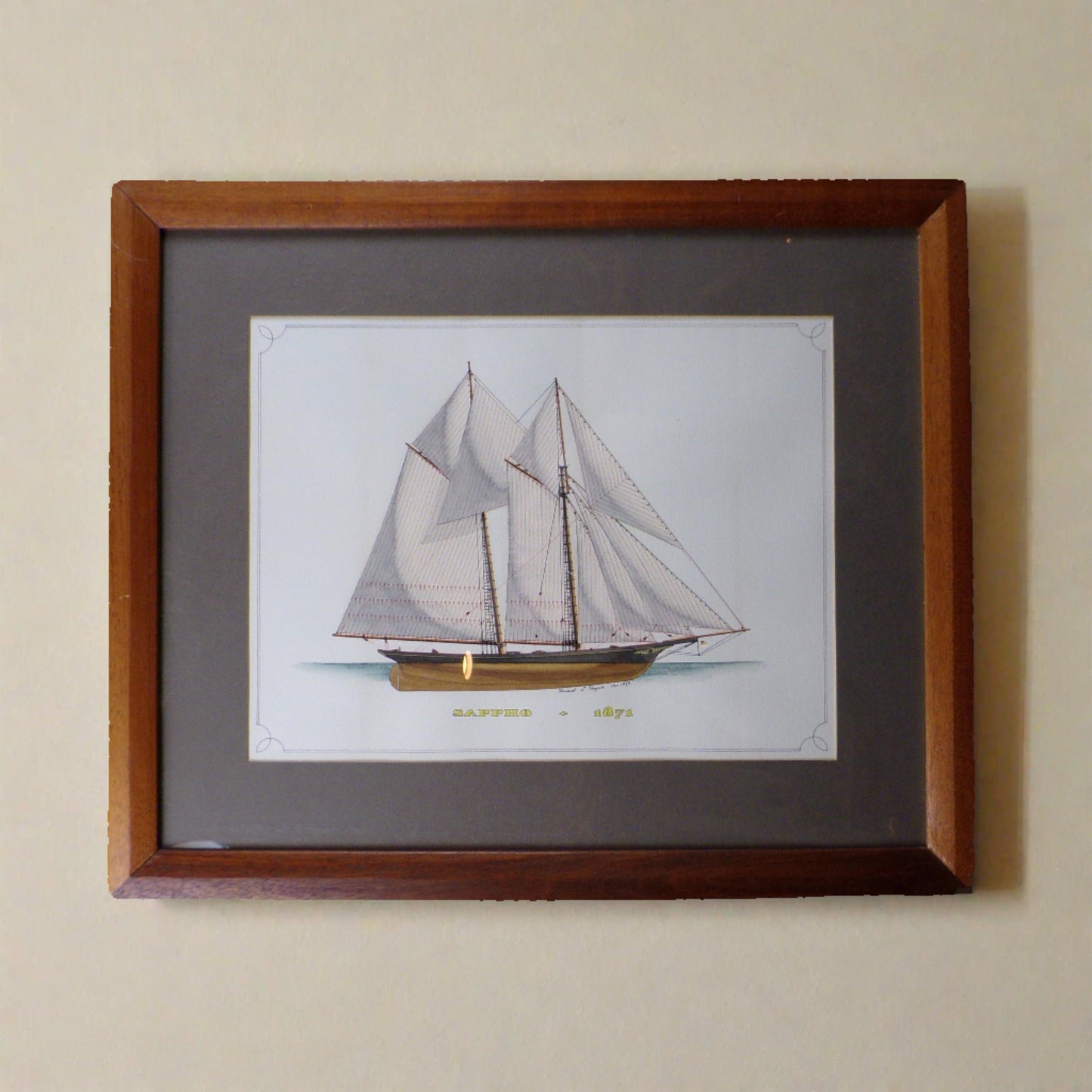 Howard Rogers Framed Ship Art - Sappho 1871