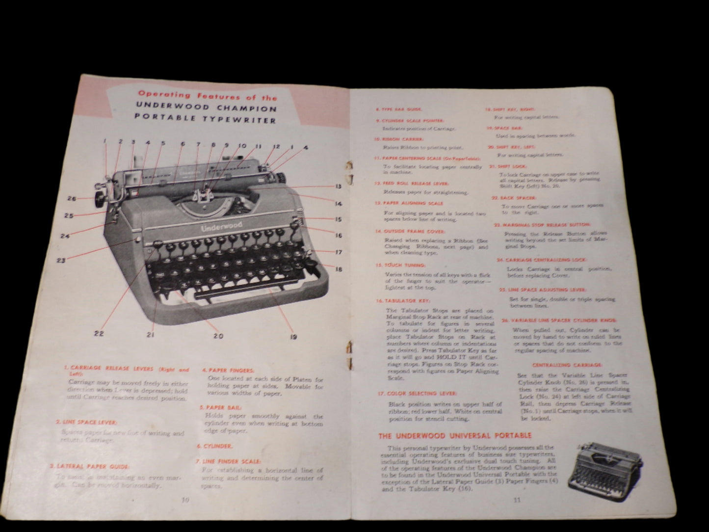 Vintage Underwood Universal Portable Typewriter with Case – 1930s/40s