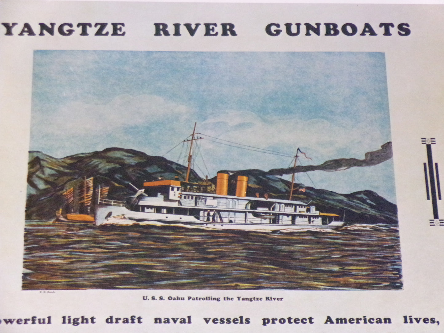 Print Yangtze River Gunboat
