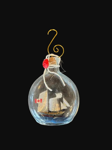 Sailboat in a Glass Bottle Ornament