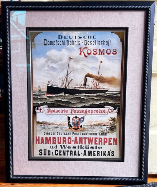 Deutsche Kosmos framed print - German Steamship Co.