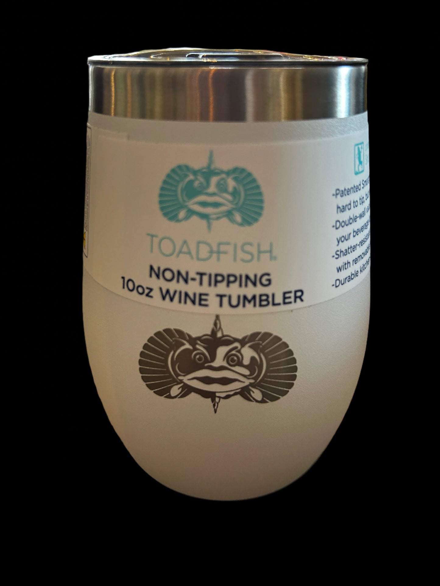 Toadfish Non-Tipping 10oz Wine Tumbler, White - Annapolis Maritime Antiques