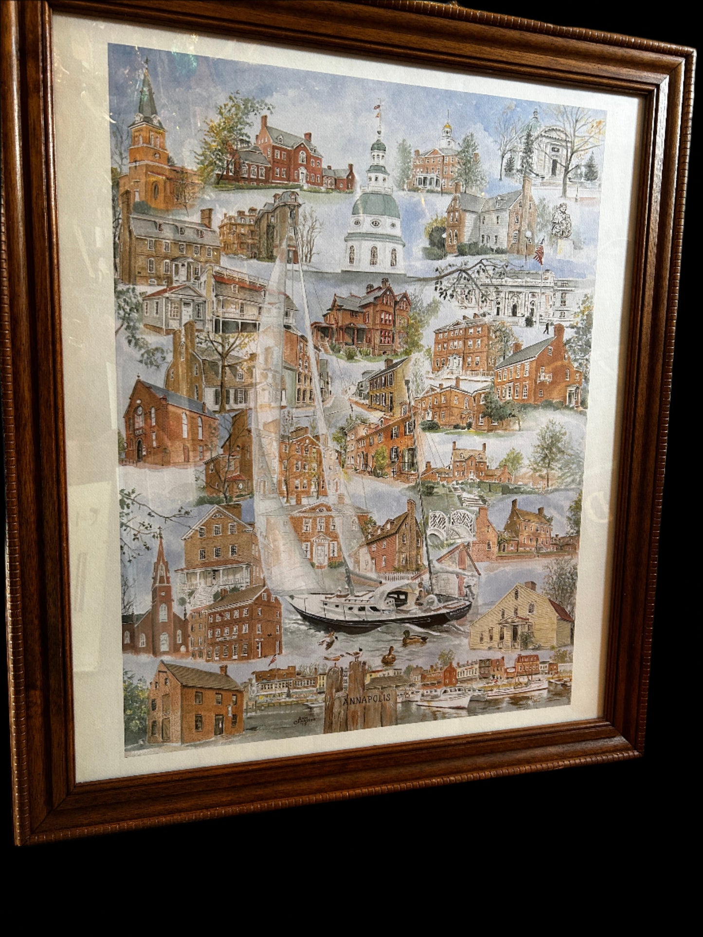 Framed Annapolis Landmarks Poster