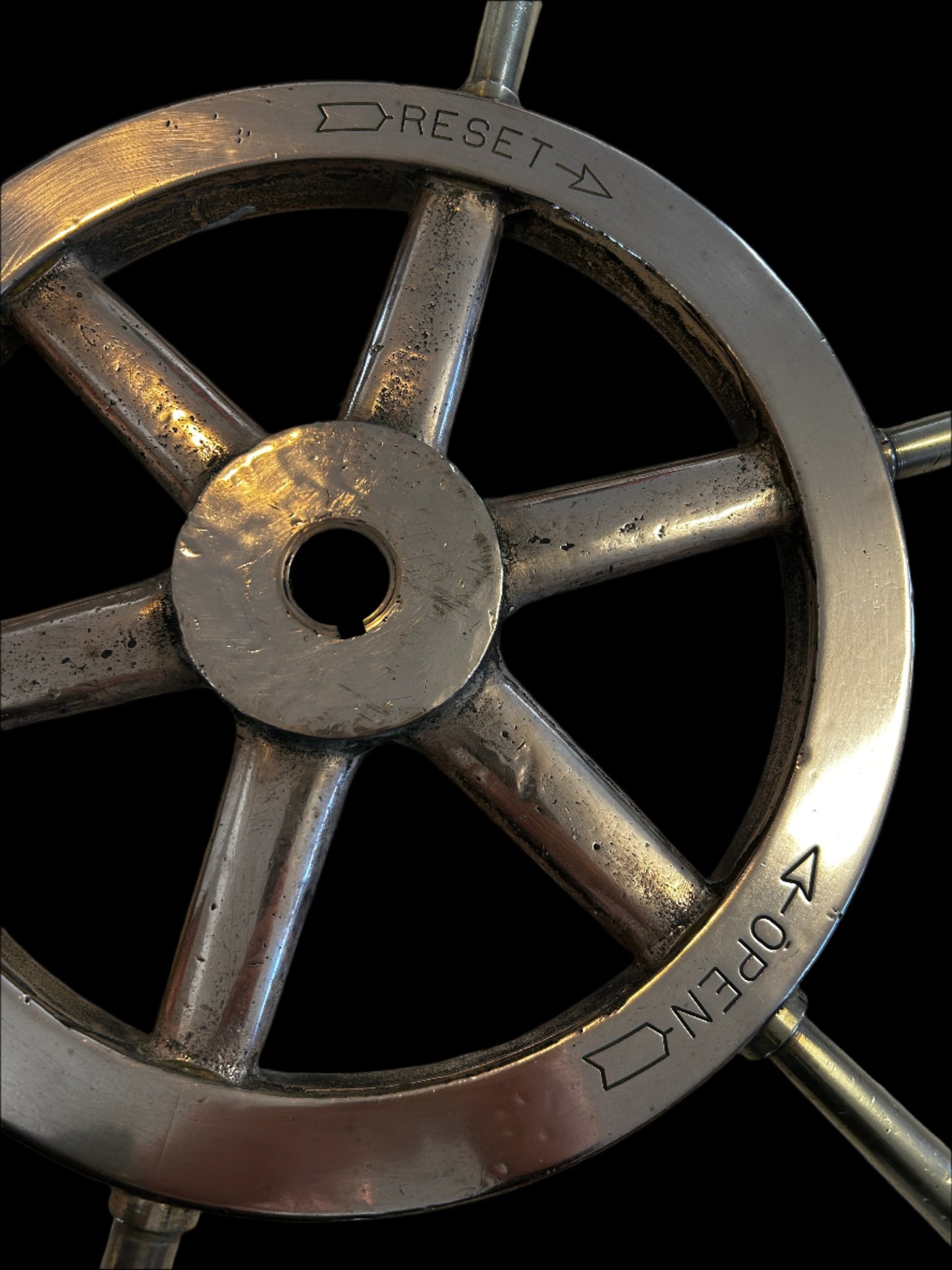 Solid Brass Shipboard Valve Wheel - Annapolis Maritime Antiques