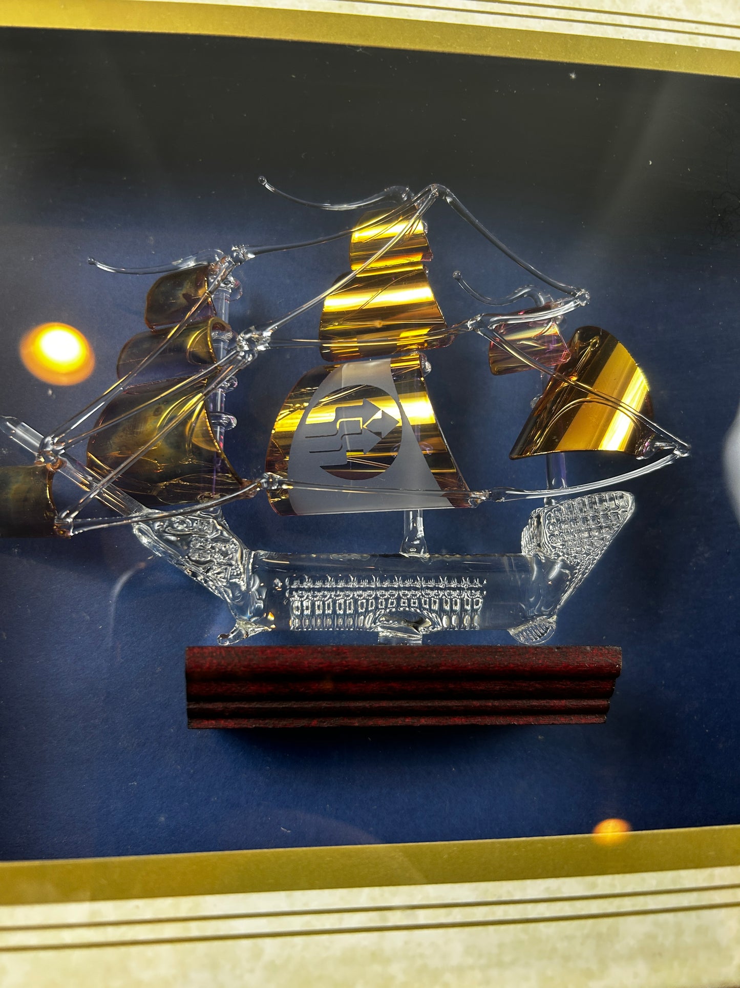 Shadow Box Framed with Glass Tall Ship