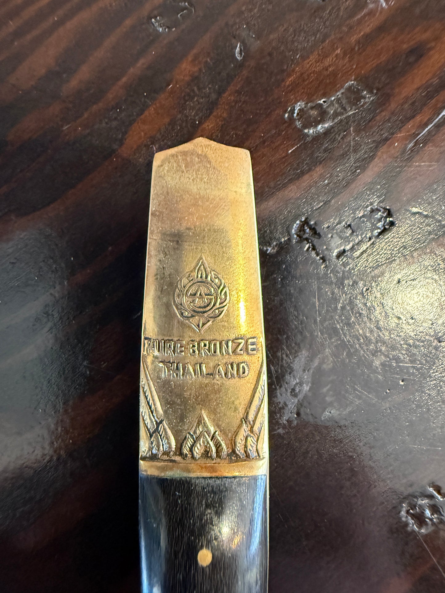 Vintage Thai Bronze Flatware Set – Napa Jewelry, Satahib Beach, Thailand – Complete in Case, 1950s–70s