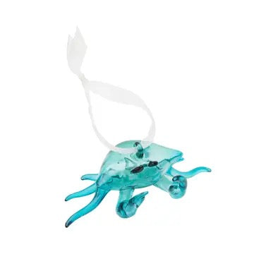 Blue Crab Glass Ornament