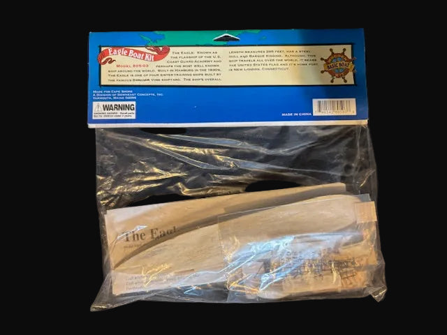 Coast Guard Eagle Basic Wooden Boat Kit – Pre-Cut Wood & Cloth Sails – Ages 10–100