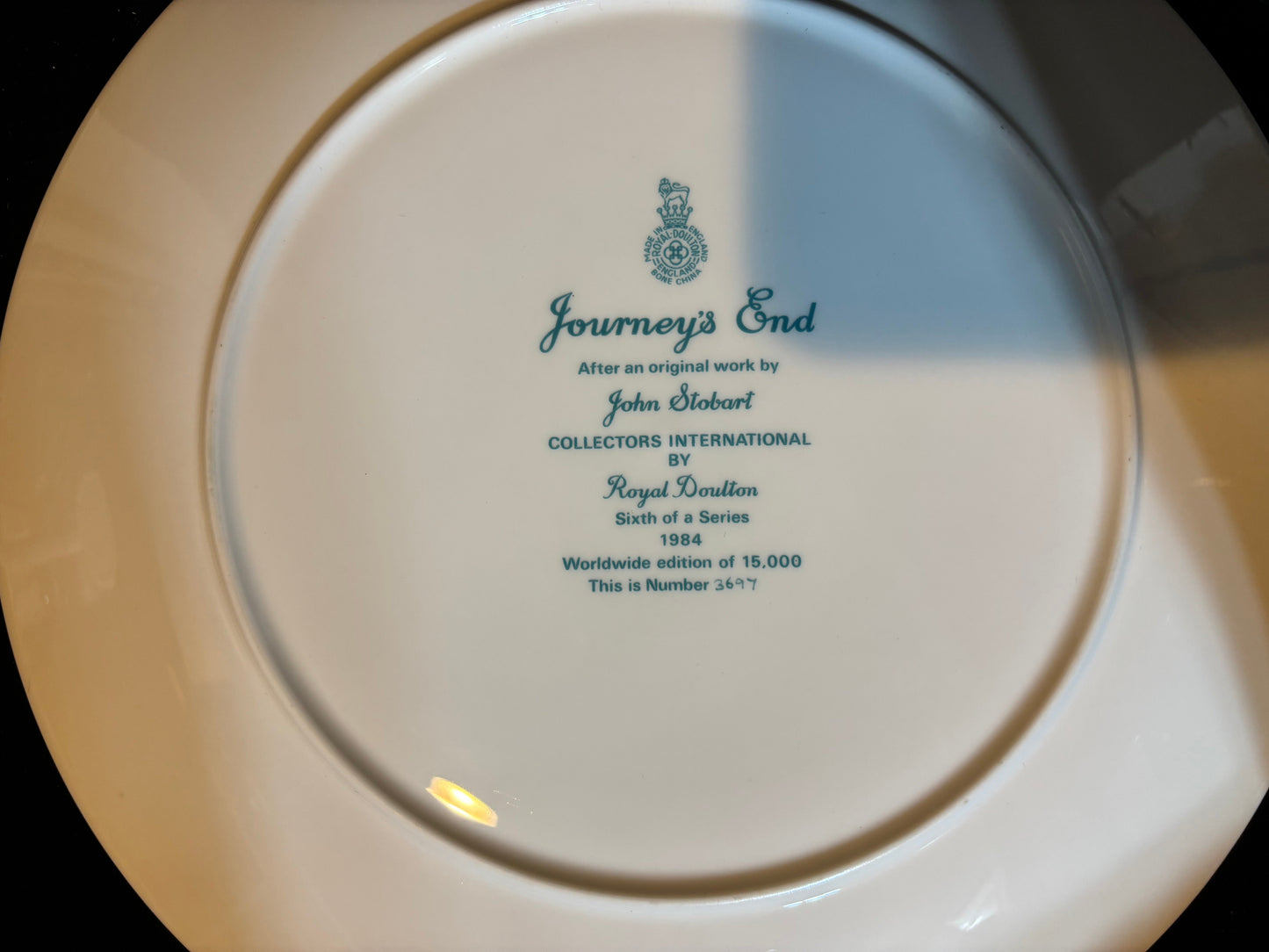 #Royal Doulton Collector Plate "Journey’s End" by John Stobart – Limited Edition 1984, No. 3677/15,000