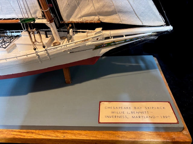 Chesapeake Bay Skipjack Model – Willie L. Bennett (1899) – Museum-Quality Display - Annapolis Maritime Antiques