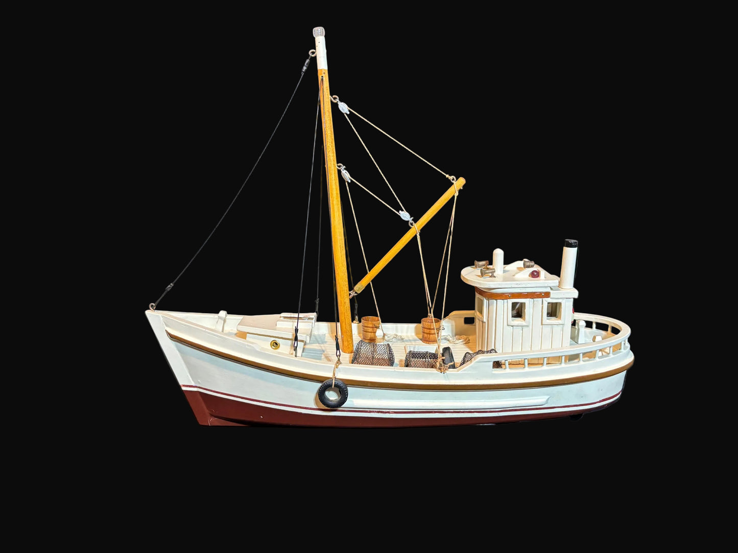Handcrafted Wooden Fishing Boat Model “Mister Bill” – Nautical Coastal Décor - Annapolis Maritime Antiques