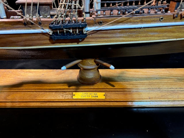#Wooden Model Ship – Cutty Sark Clipper – 26″ Rigged Display Model on Stand - Annapolis Maritime Antiques