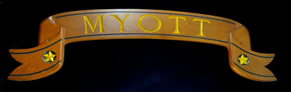Boat name board, Teak, Myott