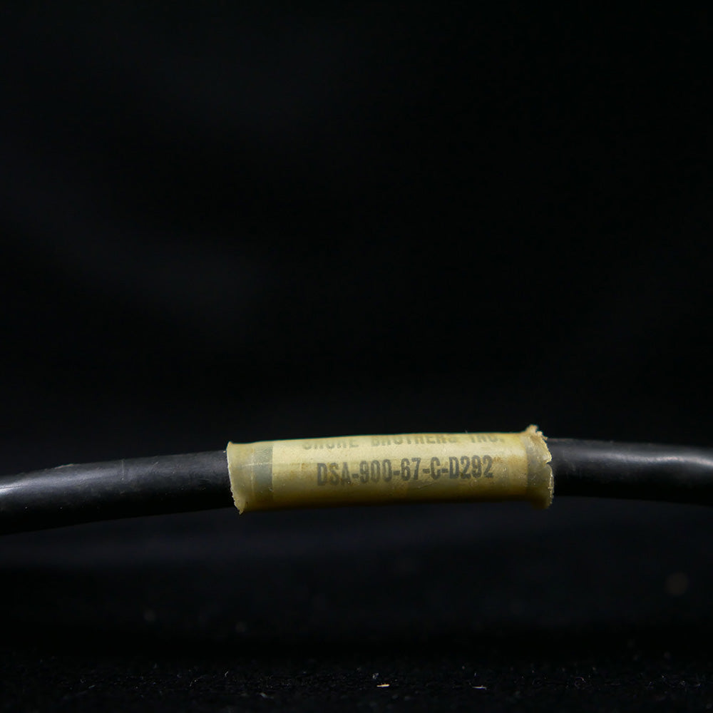 Closeup of cord label