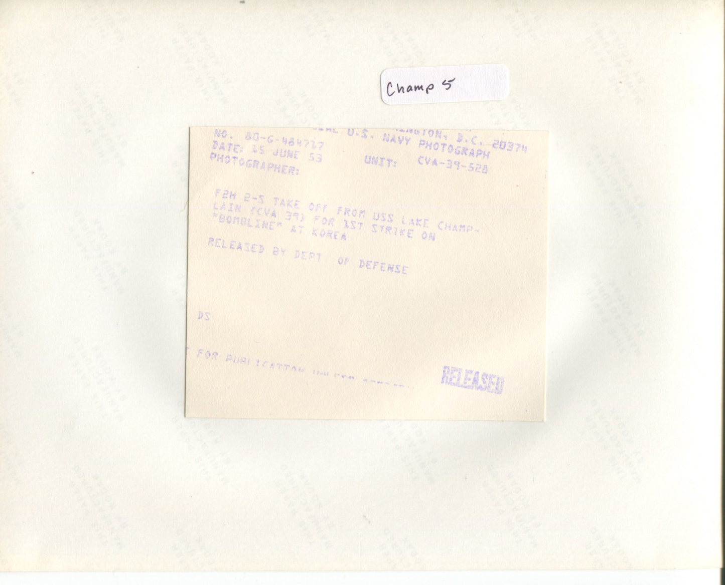 USS Lake Champlain (CV-39) Aircraft Carrier