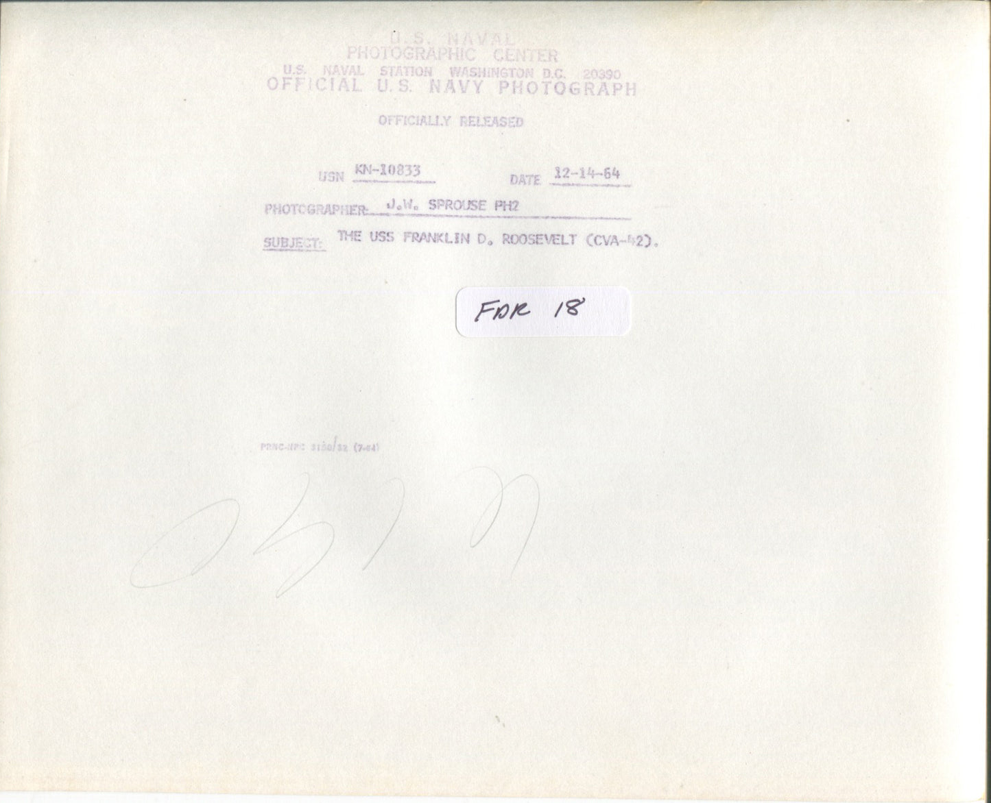 Official Navy Photo of WWII era USS Franklin D. Roosevelt (CVA-42) Aircraft Carrier - Annapolis Maritime Antiques