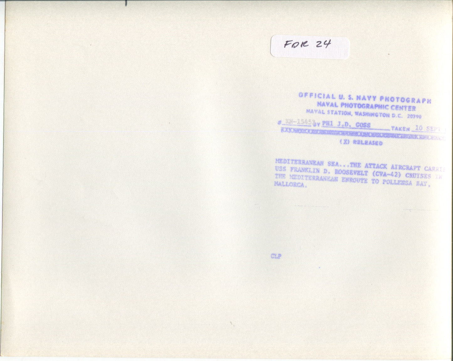 Official Navy Photo of WWII era USS Franklin D. Roosevelt (CVA-42) Aircraft Carrier - Annapolis Maritime Antiques