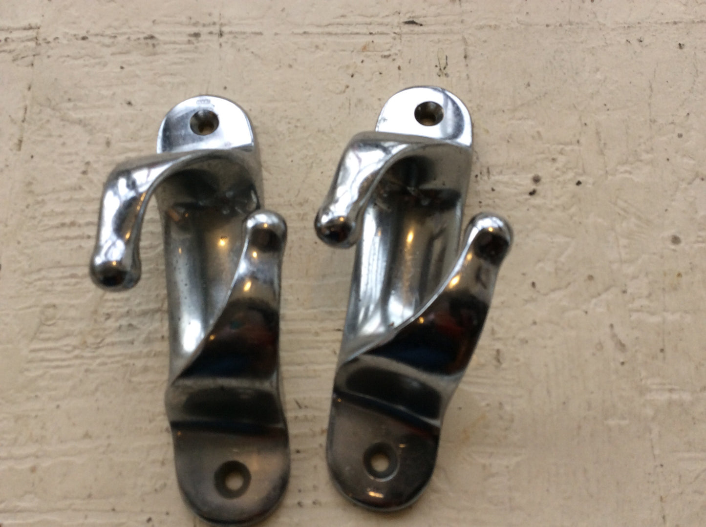 Cleats, Chrome, Pair, Perko, 7”, Circa 1930s - Annapolis Maritime Antiques