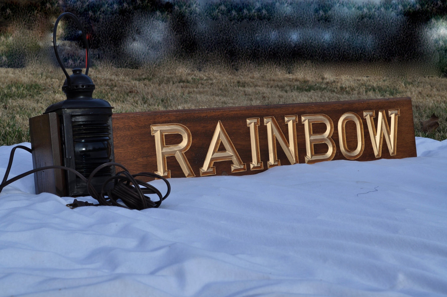 Quarter Board, "Rainbow", with Tung Woo Illumated Lamp - Annapolis Maritime Antiques