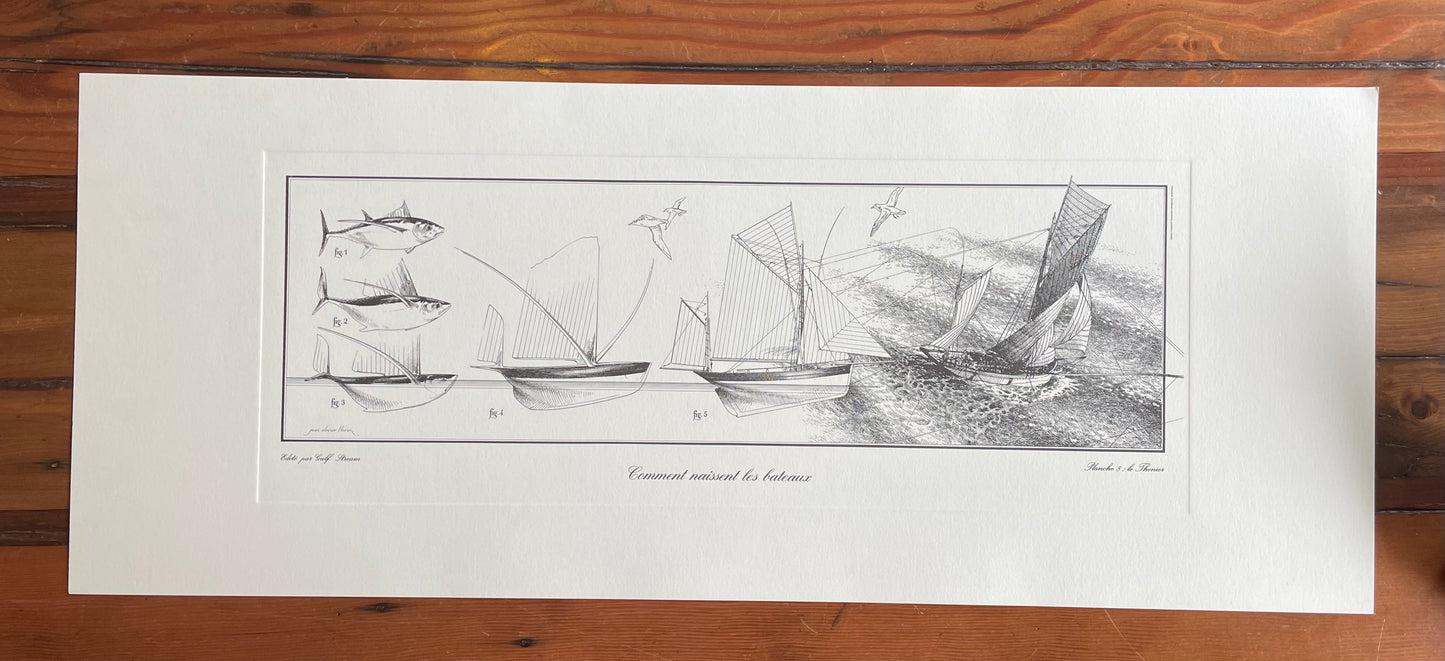 How boats are born: Tuna Boat - Prints by Jean Olivier Héron