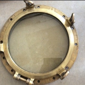 Porthole, 21 in. diameter WWII Liberty Ship, Brass, Zane Grey - Annapolis Maritime Antiques