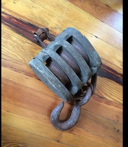 Block, Triple Sheave, Hook - Annapolis Maritime Antiques