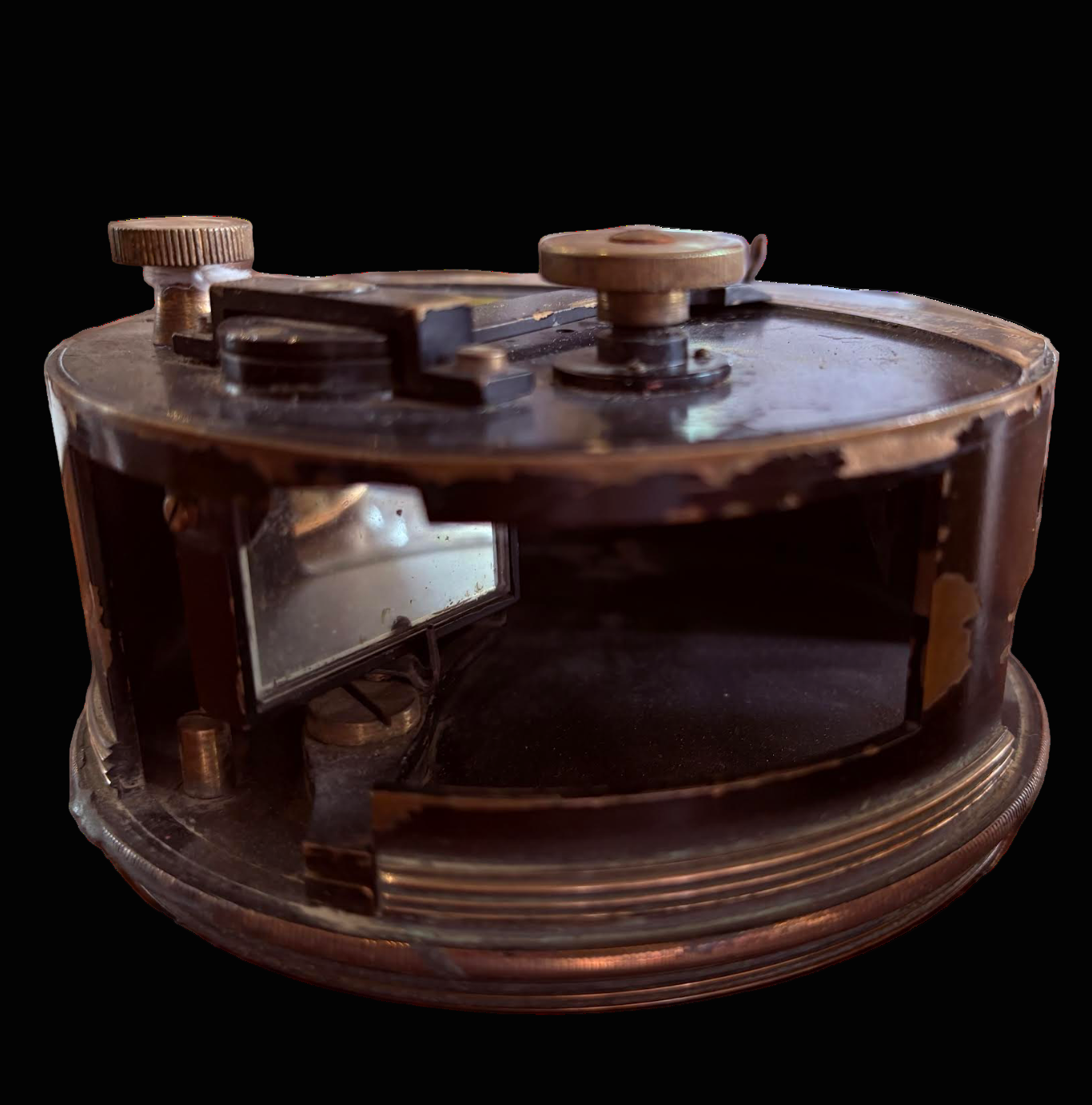 Heath & Co. Brass Sextant Component with Case Lid