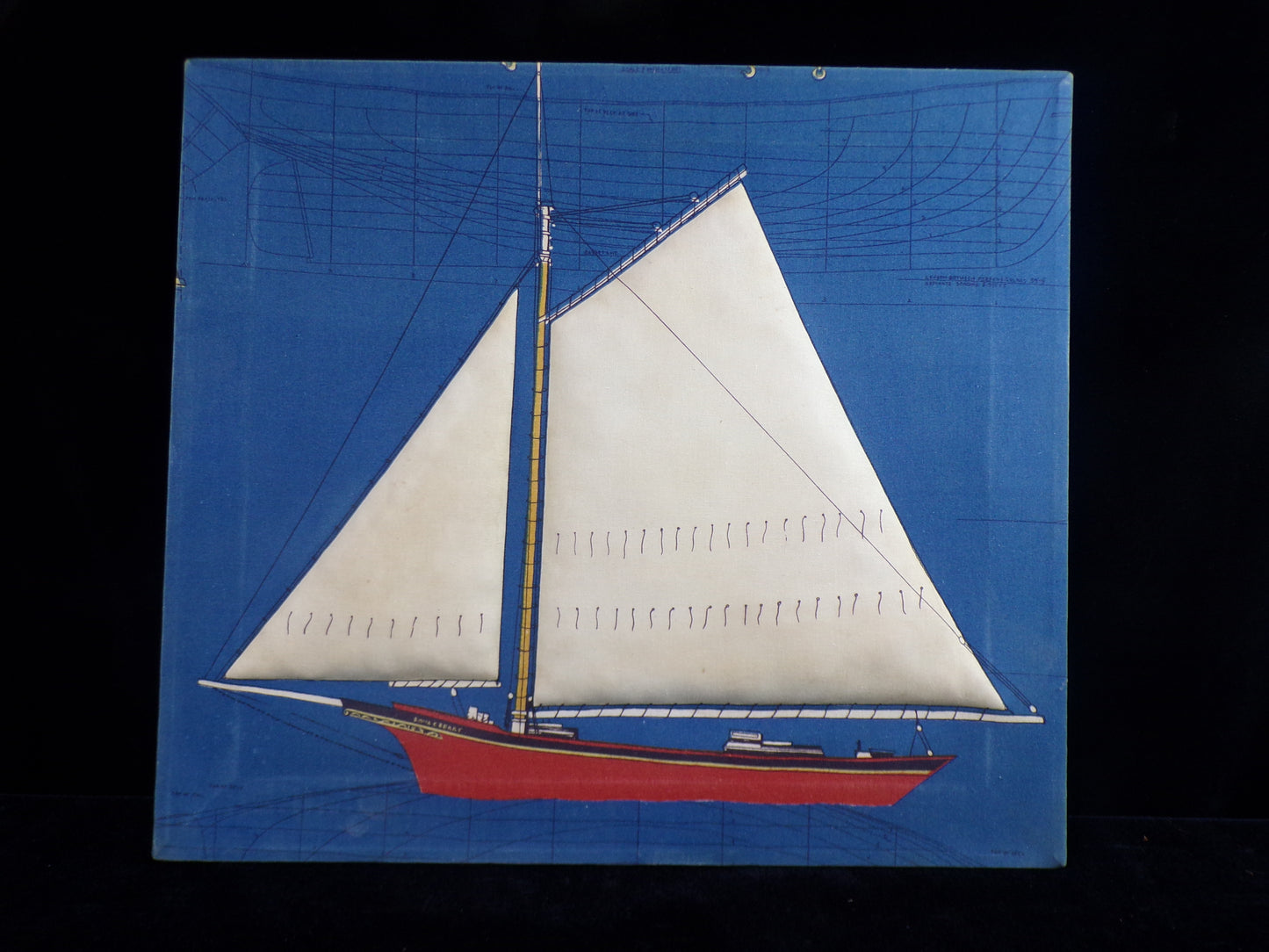 "Sailboat" Gallery Wrap Textile Print, Three Dimensional