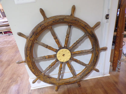 Authentic Ship's Wheel, Upcycled to Enhance Your Nautical Space