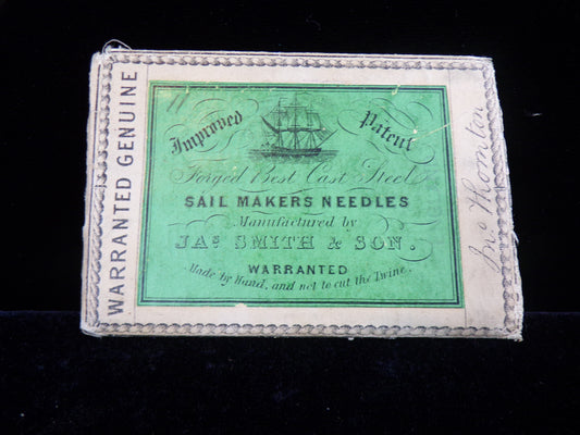 Sail Makers Needles Book with Needles J.A. Smith & Son