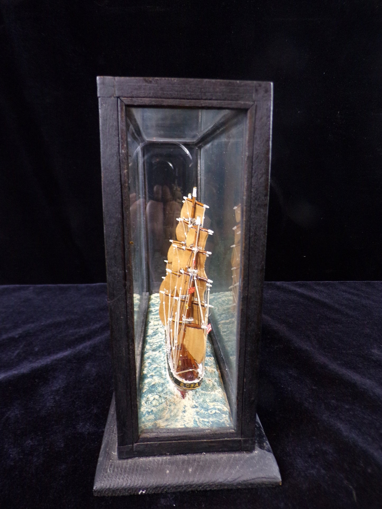 Tall Ship Diorama in Glass Shadow Box - "Rosa"
