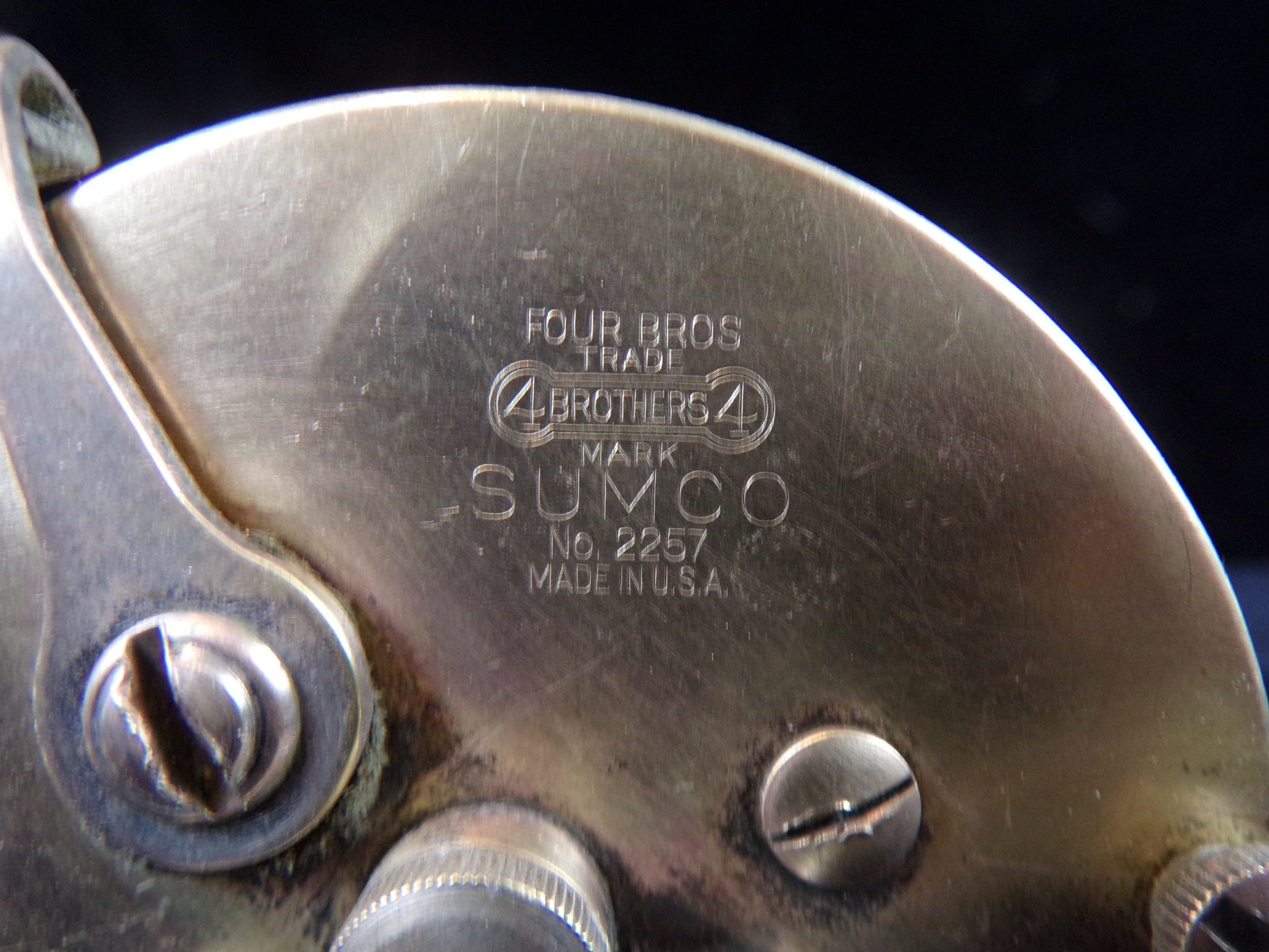 Four Brothers Sumco Brass Fishing Reel, #2257 Four Brothers Sumco Brass Fishing Reel, #2257