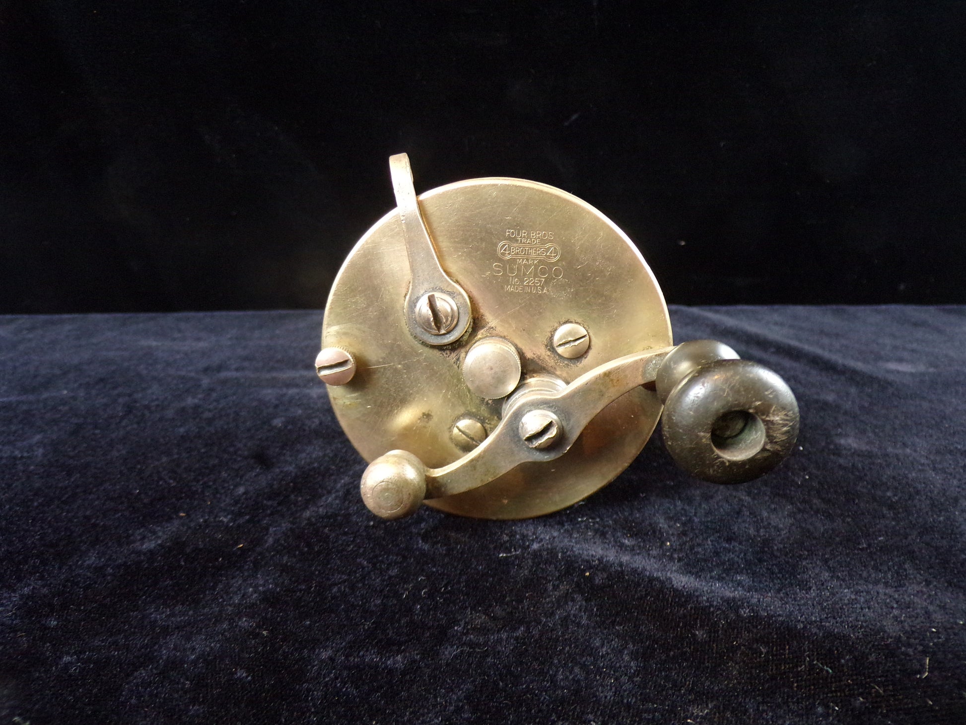 Four Brothers Sumco Brass Fishing Reel, #2257 Four Brothers Sumco Brass Fishing Reel, #2257