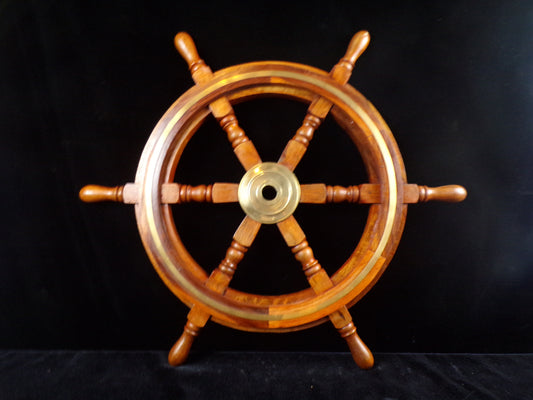 Ship's Wheel with Brass Rim, 24" Diameter