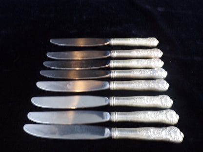 US Navy 8 1/4" Silver Solder Butter Knives, Reed & Barton Mirrorstele