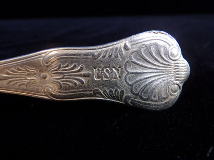 US Navy 7" Silver Solder Fish Forks, International Silver