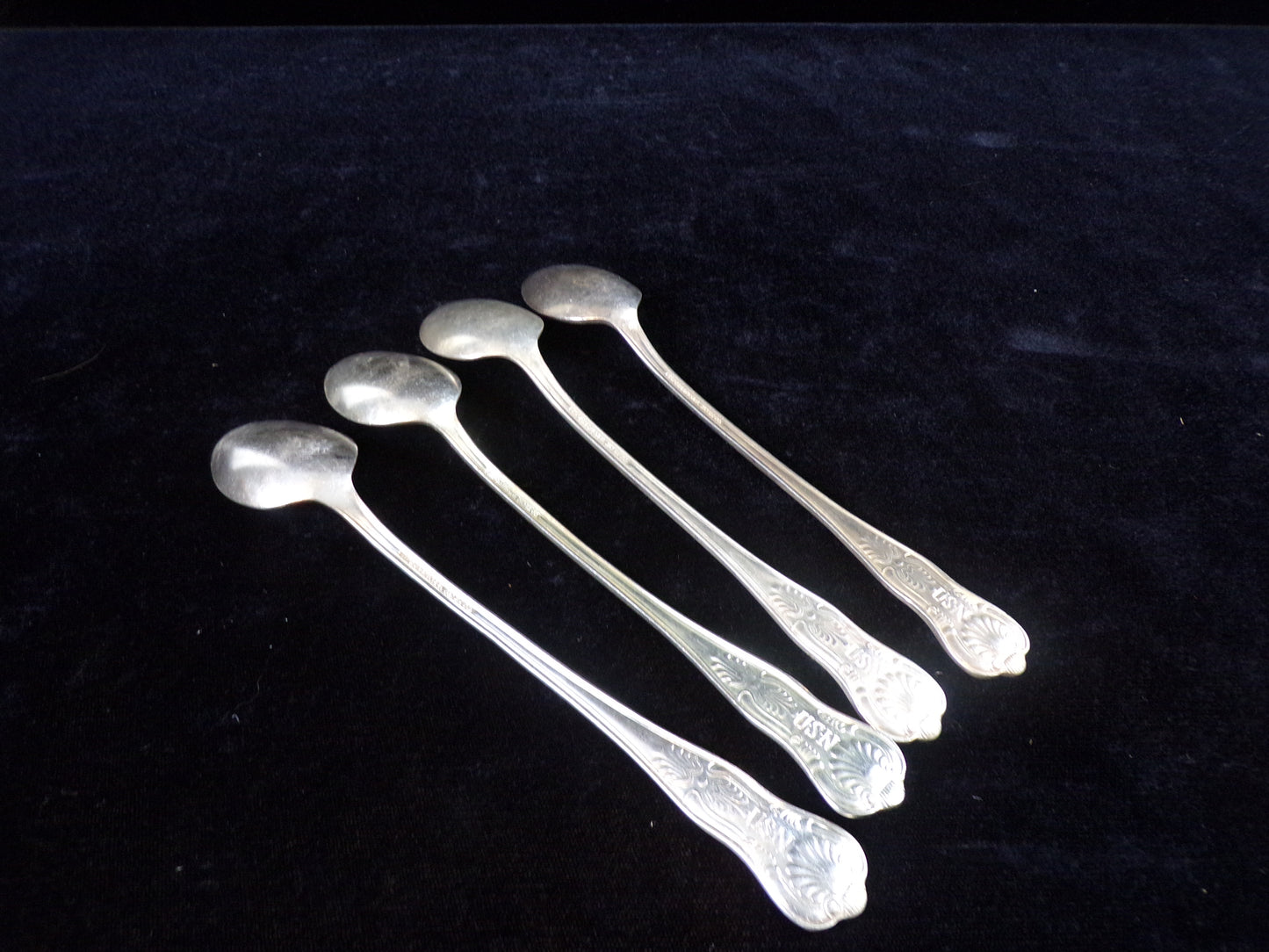 (4) US Navy 7 3/4" Silver Solder Iced Tea Spoons, International Silver