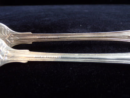(2) US Navy 6" Silver Solder Seafood Cocktail Forks, R Wallace