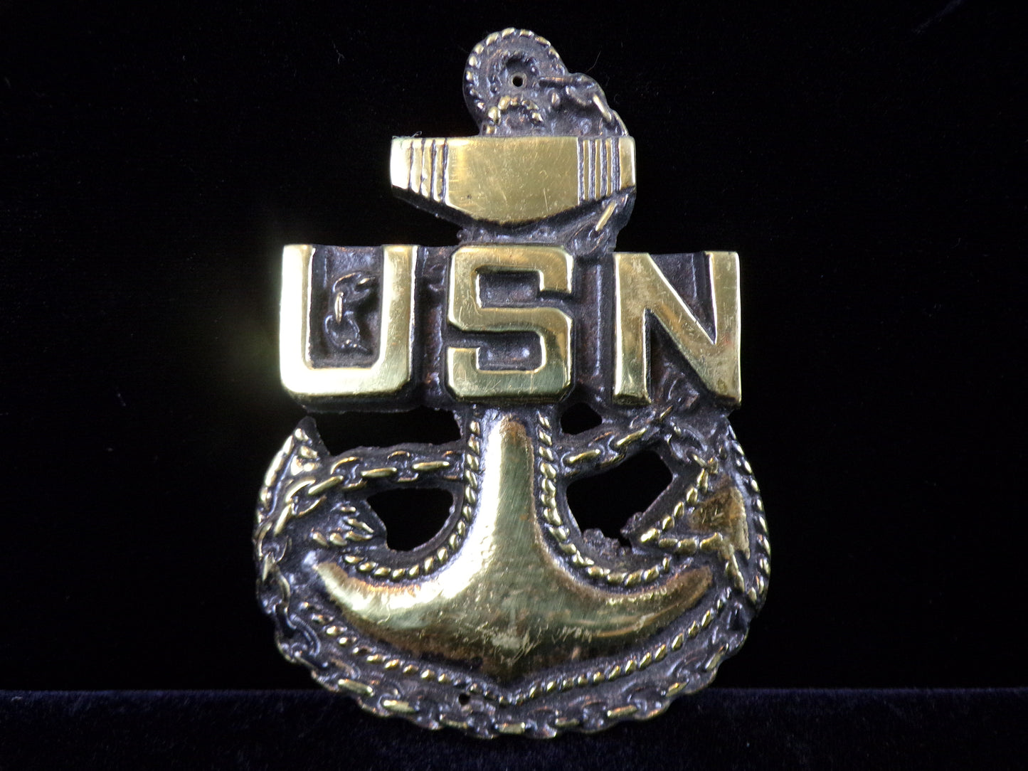 USN US Navy Chief E-7 Anchor Solid Brass Plaque Emblem – Annapolis Maritime  Antiques