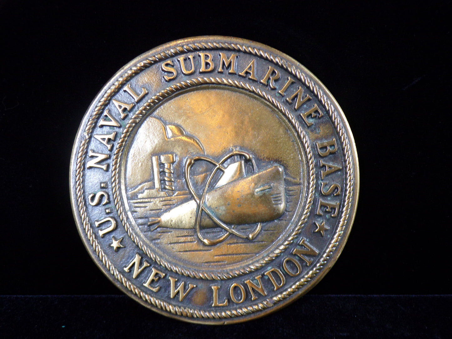 U.S. Naval Submarine Base New London, Solid Brass Plaque