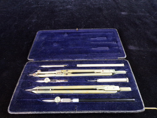 Vintage Pracision E.O. Richter & Co Mechanical Drafting Set, Complete, with Case