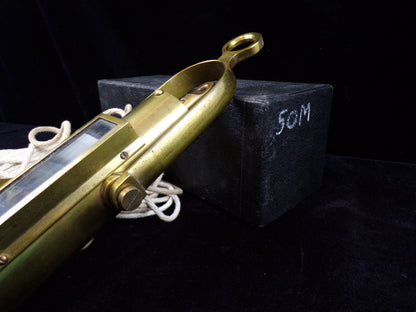 John Bliss & Co. Brass Taffrail Log with Spinner and Box, Complete
